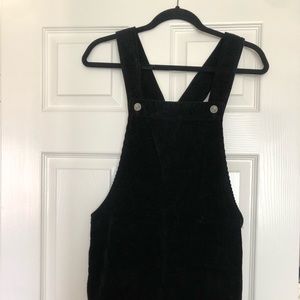 Black corduroy skirt overalls